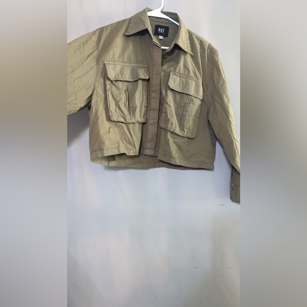 Button down crop shirt